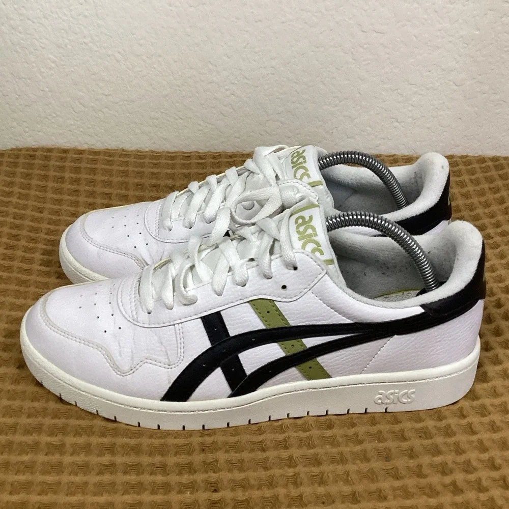 Asics Japan S 'White Black Yellow Mens Size 9 Leather Shoes Sneakers